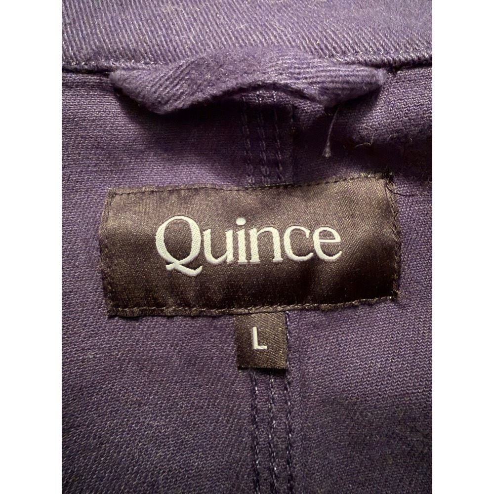 Quince Mens Organic Cotton Chore Coat Navy Blue Utility Jacket Size L - Picture 5 of 6
